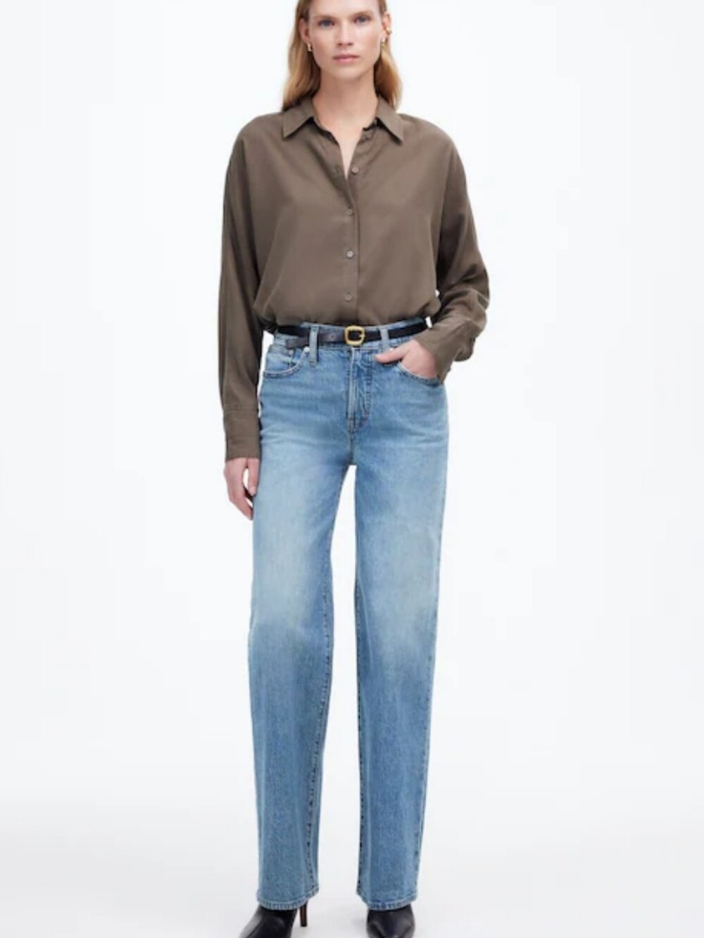 Madewell Light Blue High-Rise Wide Leg Jeans